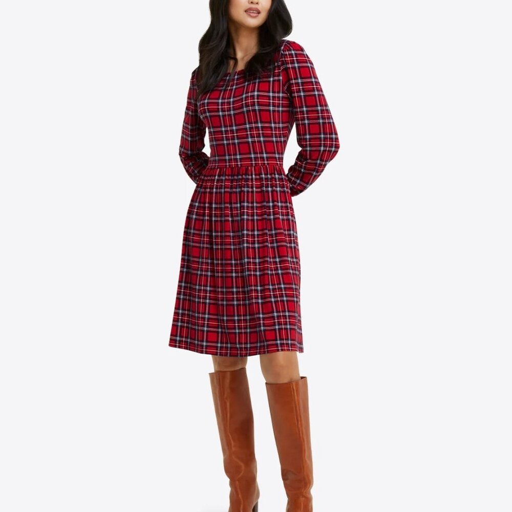 Draper James Fit and Flare Dress in Angie Plaid